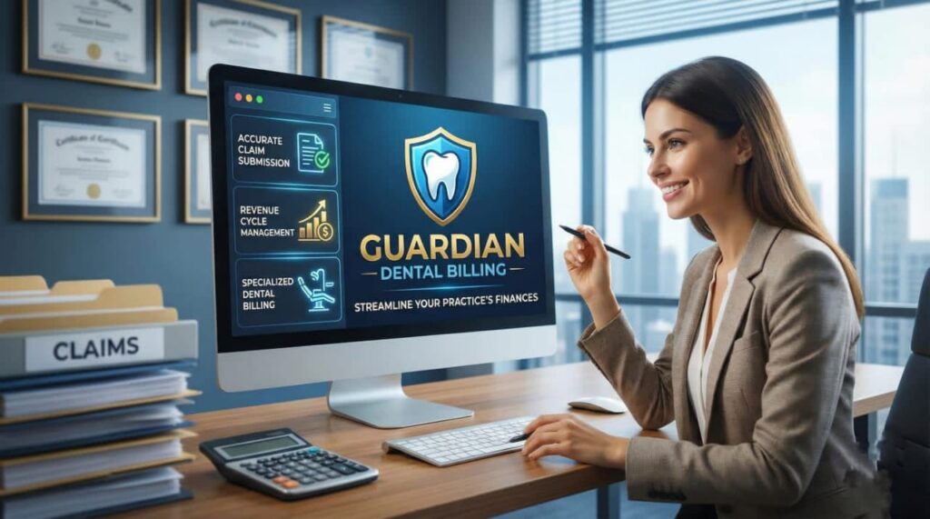 “Guardian Dental Billing logo with professional dental billing services for accurate claims and revenue management.”