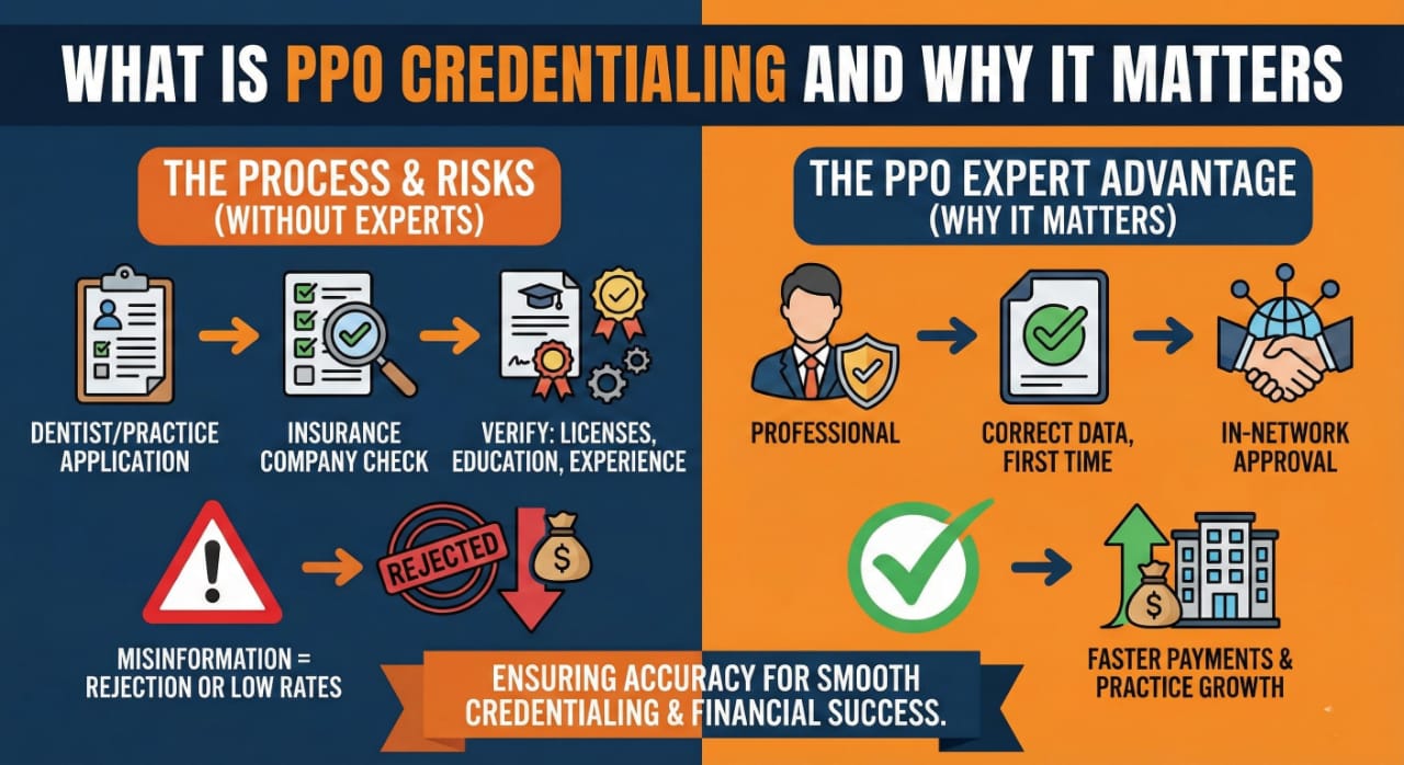 PPO experts explaining the importance of PPO credentialing for dental practices