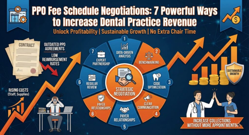 PPO fee schedule negotiations strategies to increase dental practice revenue and profitability