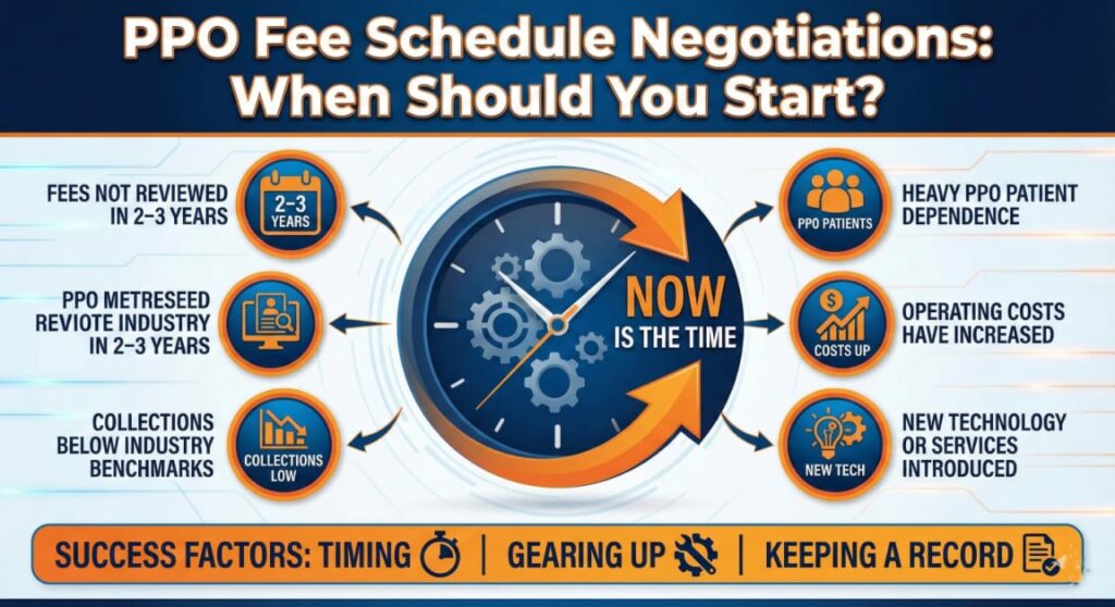 PPO fee negotiation timing and factors
