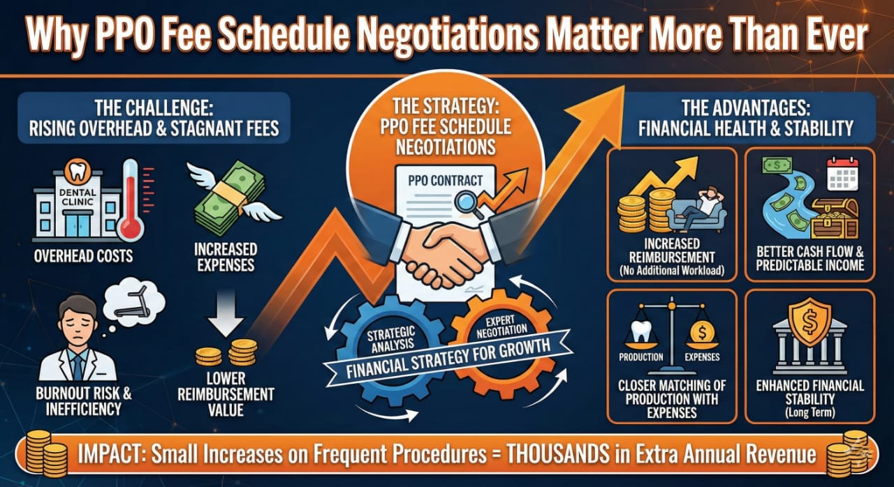 Why PPO fee schedule negotiations are essential for dental practices facing rising costs and lower reimbursements
