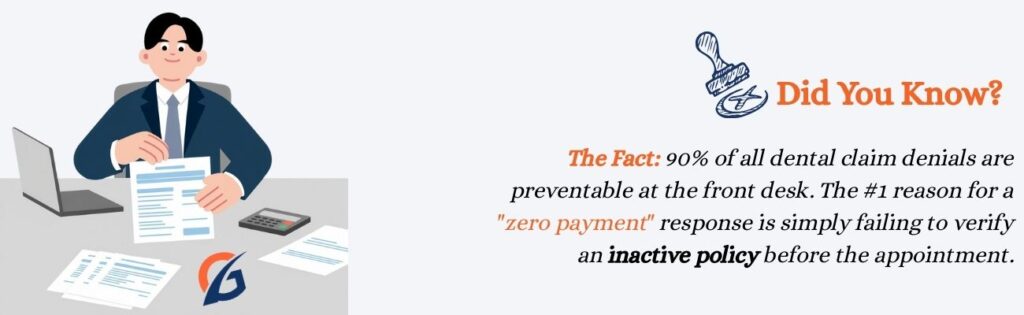Dental claim denial prevention information.