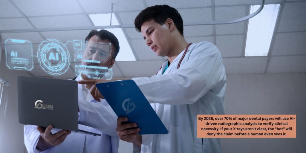 Doctors discussing AI in healthcare.
