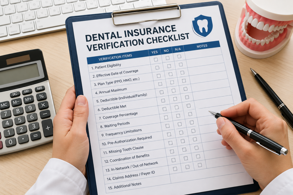 Dental Insurance Verification Checklist